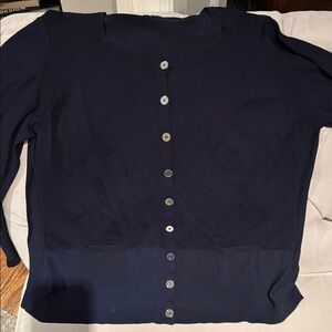 Mayerline Brussels Navy Blue Button-Up Cardigan in XL